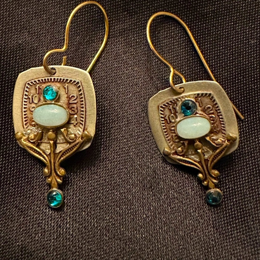 Charming vintage style earrings. Look closely they are a clock face.